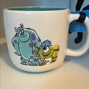 Rae Dunn White and Blue Monsters Inc Mug